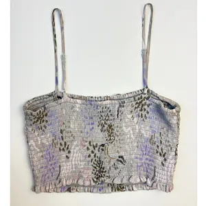 Aritzia Wilfred Lavender Floral Crop Tank Top Pastel Fairy Delicate Small thumbnail 4