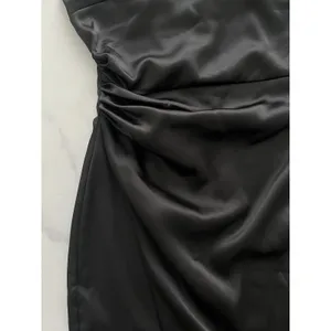 Zara Satin mini slip dress Rhinestones Jewel straps Black Size M party glam chic thumbnail 10