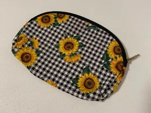 Plaid sunflower zipper‎ pouch thumbnail 1