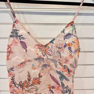 Hemant and Nandita Spaghetti Strap Camisole Sz XXS Pink Floral thumbnail 2