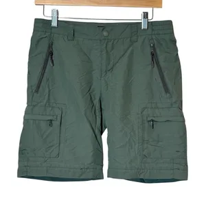 REI Mid Rise Convertible Army Green Cargo Hiking Shorts Nylon UPF 50+ Women's SM thumbnail 1