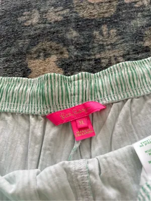 Lilly Pulitzer Croix High Rise Shorts Spearmint Harbor Stripe Size XL thumbnail 3