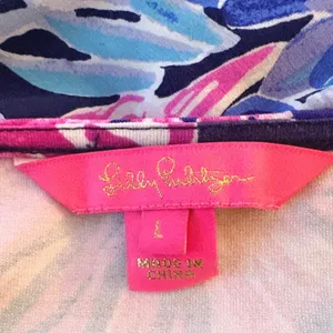 Lilly Pulitzer Raina‎ Dress Garden Getaway Large Excellent Tiered Bell Sleeve thumbnail 3