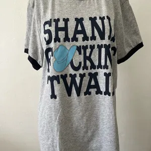 Shania Twain Concert tee size Med Gray Cowboy Western Raglan Rodeo Ranch Country thumbnail 3