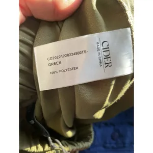 CIDER Green Wide Leg Drawstring Cropped Pants Women 100 Polyester Casual Comfort thumbnail 6