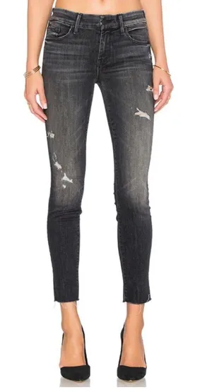 Mother Looker Ankle Denim Fray thumbnail 1