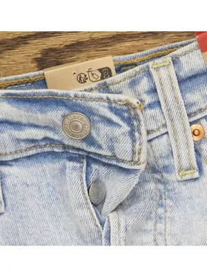 Levi's Womens Ribcage Straight Full Length Jeans Button Fly All Alone Blue 24x32 thumbnail 6