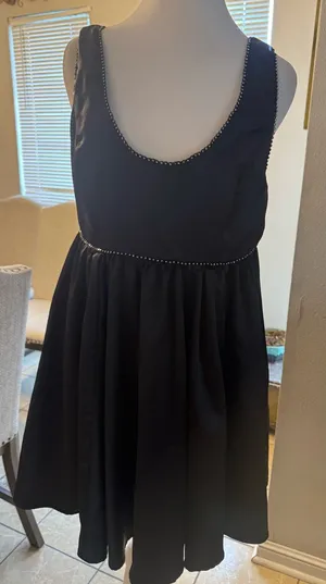 Mustard Seed black rhinestone trimmed hoco party dress thumbnail 1