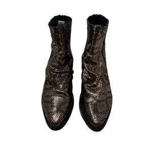Free People Amarone Ankle Boot Metallic Copper‎ Snakeskin Print Size 38 US 7.5 thumbnail 4