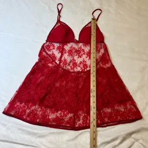 Victoria's Secret Very Sexy‎ Red Sheer Lace Babydoll Lingerie Size Medium thumbnail 6
