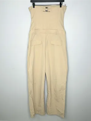 Zara Strapless Beige Jumpsuit Size L NWT thumbnail 3