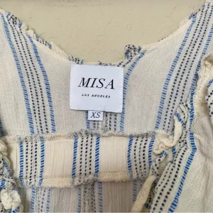 MISA Los Angeles Augustina Striped Midi Dress blue and white‎ size XS thumbnail 3
