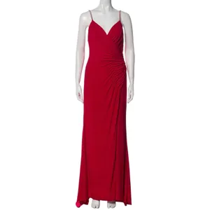 Leena by‎ Mac Duggal Asymmetrical Pearl Strap V-Neck Gown Size 8 26532 Prom thumbnail 3