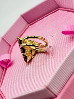 Swarovski Crystal Triangle Ring in Pink Gift Box thumbnail 3