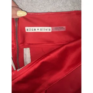 Alice + Olivia Red Vegan Leather Shorts Red SIZE 10 thumbnail 3