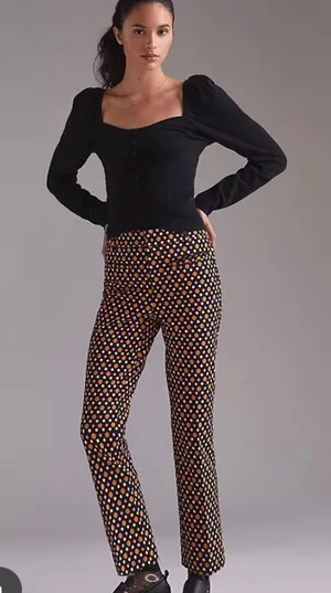 Maeve Kick Flare Trouser Pants - Geometric Print thumbnail 1