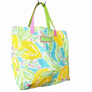 Lilly Pulitzer for‎ Estee Lauder Lemon Print Tote Bag Multicolor Travel Preppy thumbnail 3