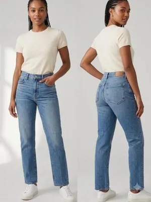 Madewell The '90s Straight Jean Medium Blue Wash Size 27 High Rise Jeans thumbnail 2