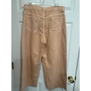 Old Navy‎ Mid-Rise Baggy Wide Leg Jeans Peach Orange Denim Pants Size 10 thumbnail 7