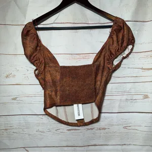 Urban Outfitters • Crop Top • Snakeskin Print • Brown • Medium thumbnail 8