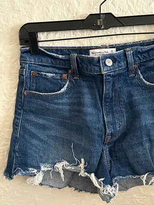 Abercrombie and Fitch the Cutoff Short High Rise Dark Wash Denim Shorts 4 27 thumbnail 2