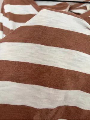 Pact Slub Knit Twist Back Striped Long Sleeve Top Large thumbnail 3