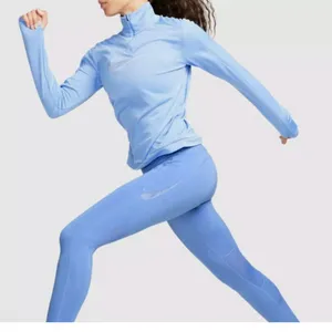 NWT Nike Fast Women's Blue 7/8 Pockets MR Running Leggings (FB4658-450) Sz -2X thumbnail 1