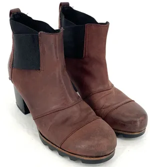 Sorel Addington Chelsea Boots Womens 10.5 Brown Waterproof Leather Heeled thumbnail 1