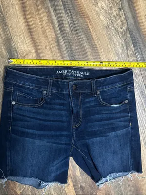 American Eagle Midi Super Stretch Cutoff Jean Shorts Women’s Size 12 thumbnail 2