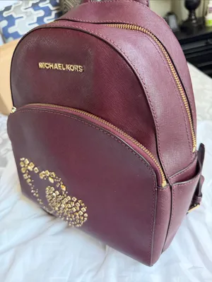 Michael Kors Plum Saffiano Mini Backpack with Gold Stud Hearts thumbnail 4