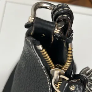 Kate Spade Black Pebbled Leather HandBag 2 Outside pockets, cloth interior thumbnail 8