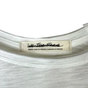Free People We The Free Aria Trapeze White Boho Drapey Asymmetric Crewneck Top thumbnail 6