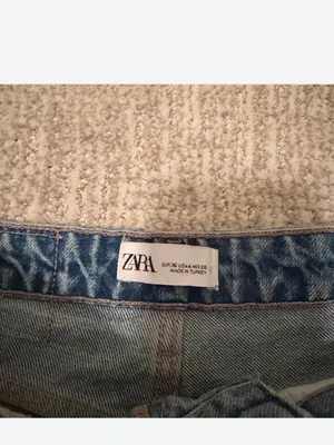 Zara Light Blue Distressed Straight leg jeans thumbnail 3