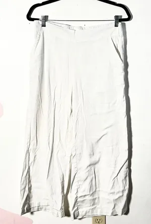Dash‎ Linen Blend Pants Women's Medium Wide Leg Cropped Beach Vacation thumbnail 1