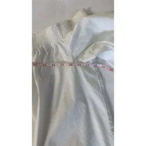 LOFT Women White Off Shoulder Peasant Blouse Long Sleeve Smocked Cuffs Size L thumbnail 6
