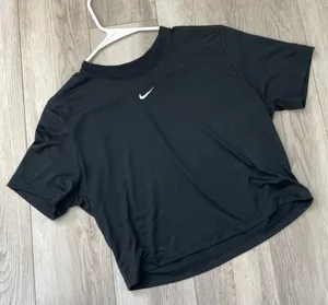 Nike Crop Top Tshirt short sleeve womens Black (large) lightweight sporty casual thumbnail 1