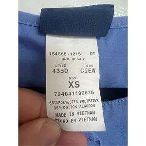 Cherokee Workwear Blue Long Sleeve Snap Button Up Scrub Top Woman’s Size XS thumbnail 4