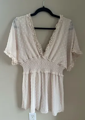 White Romper She & Sky thumbnail 1