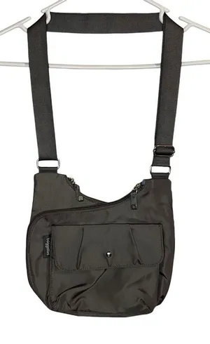 Baggallini Gray‎ Nylon Crossbody Zip Travel Purse Woman Cross Over Lightweight thumbnail 1