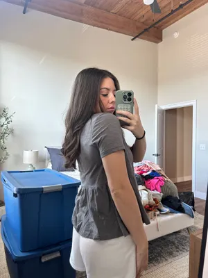 Grey Peplum Top Shein thumbnail 3