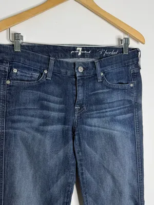7 For All Mankind A Pocket Flare Jeans Women’s 27 Dark Wash Stretch Denim thumbnail 3