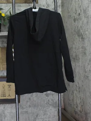 Denim & Co. Regular Brushed Back French Terry Button Up Tunic Jacket Black XS thumbnail 2