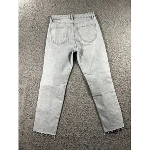 Zara‎ Jeans Women 6 High Rise Straight Leg Distressed Light Wash Denim Pants thumbnail 2