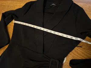 NWT chawl Lapel Faux Wrap Dress in black size M thumbnail 8