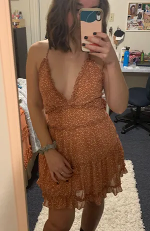 Baevely Peach Floral Sun Dress thumbnail 1