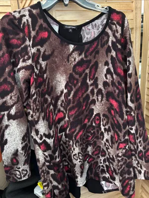Casting Brown & Black Animal Print Long Sleeve Top Medium thumbnail 1