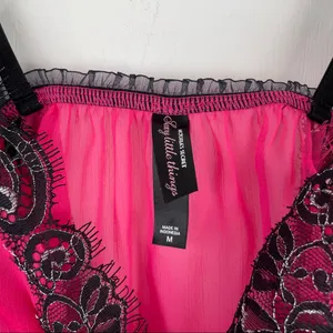 Victoria’s Secret Pink Lace Lingerie Nightie Tank Cami Top Sz Medium thumbnail 4