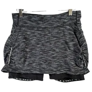 Athleta Contender 2 in 1‎ Skort Womens S Black Space Dye Running Trail Athletic thumbnail 2