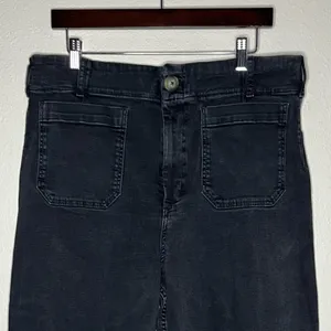 Anthropologie Maeve The Colette High Rise Crop Wide Leg Jeans Patch Pocket thumbnail 6