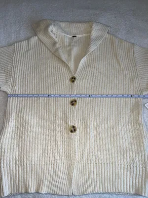 Free‎ People Swim Too Deep Chunky Knit Slouchy Cardigan Boho XL NWT thumbnail 4